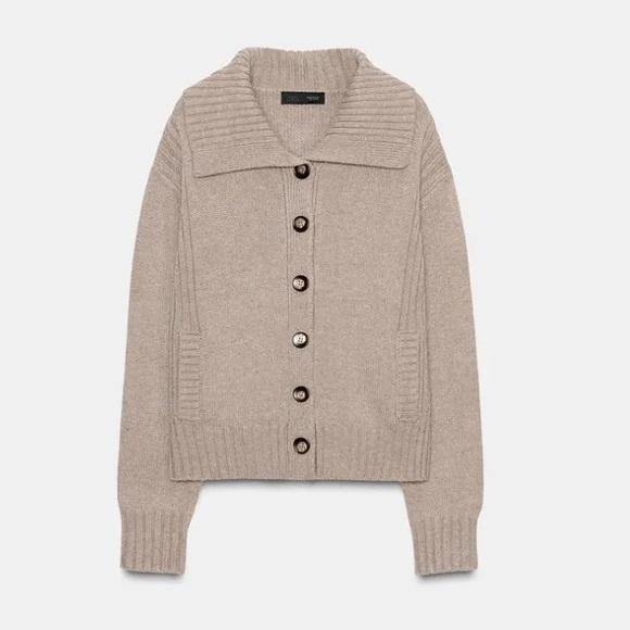 ZARA RIB TRIM CARDIGAN - Picture 8 of 9